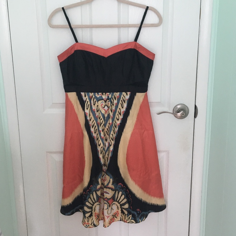 Abstract Print Midi Dress